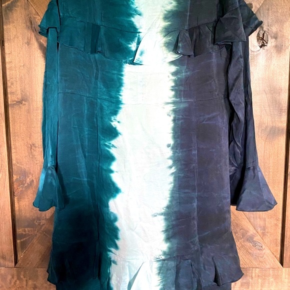 Chaser Ruffled Silk Tie Dye Mini Dress NWT - Picture 10 of 16